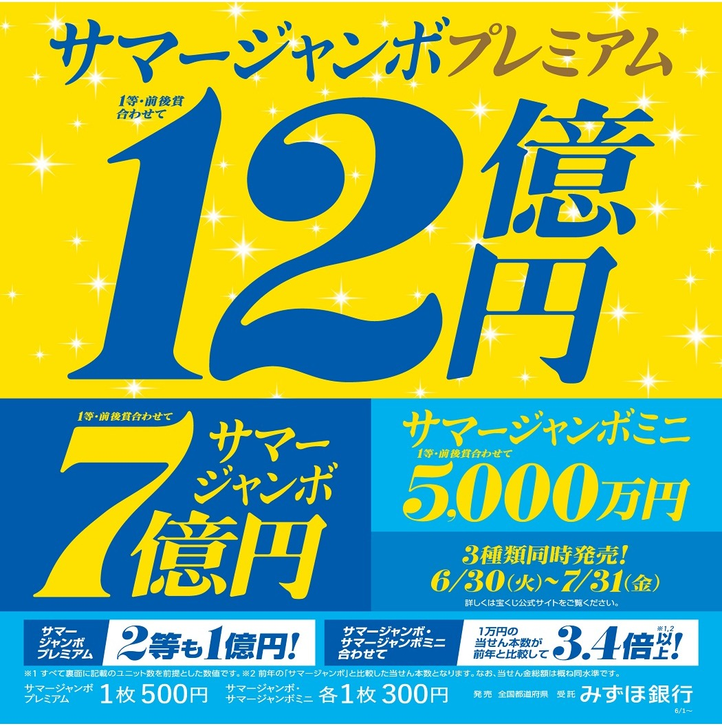 ミニー♪　904545サイドアクリルサマーセール品 サマージャンボ宝くじ発売！ | ショップトピックス | 西銀座