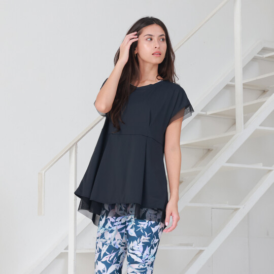 ・UVカットタック入りメッシュTシャツ・ 