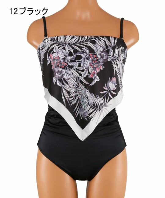 スカーフ風ノンワイヤー水着