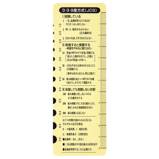 意識レベル表付きゲージ付きスケール