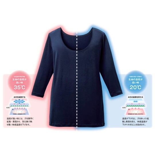 体感温度コントロールスクラブインナー(8分袖)