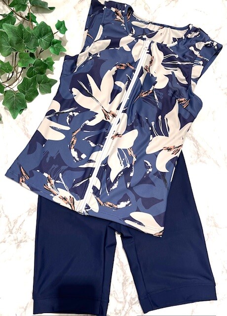 大人気抽象柄フィットネス水着＊