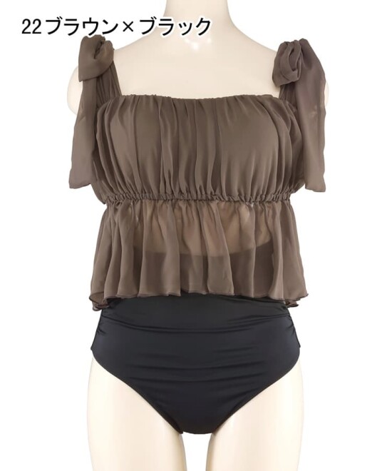 【新作】ギャザーリボンワイヤービキニ