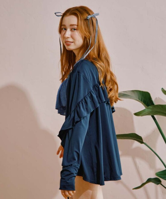 【UPF50+】水陸両用フリル羽織り