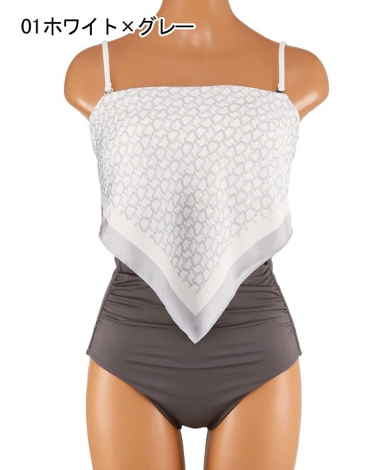 スカーフ風ノンワイヤー水着