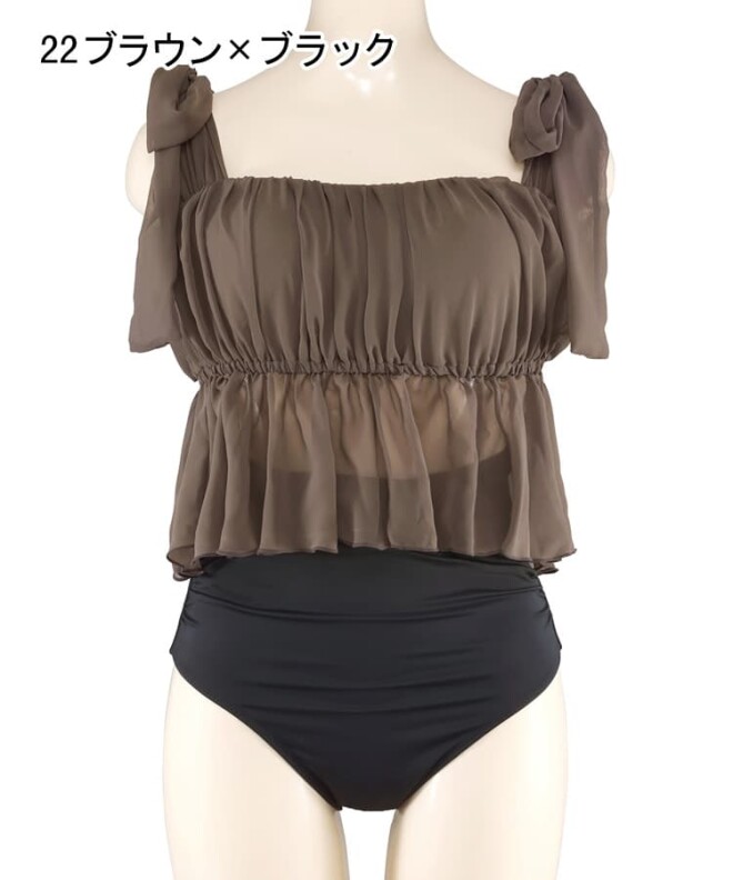 【新作】ギャザーリボンワイヤービキニ