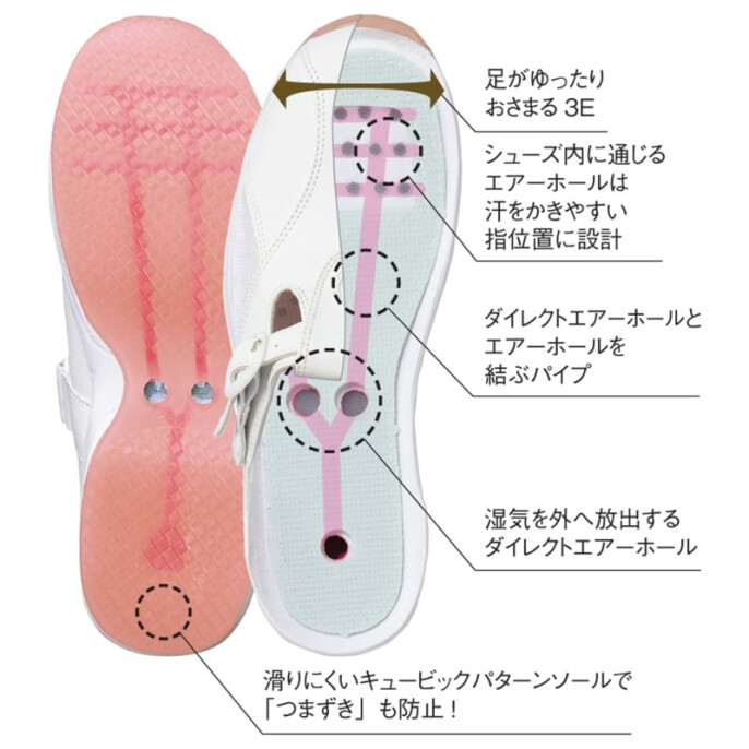 <天使のナースシューズ>クローズトップ2WAYエアーシューズ