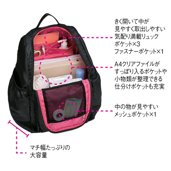 収納たっぷり軽量ポケッタブルリュック