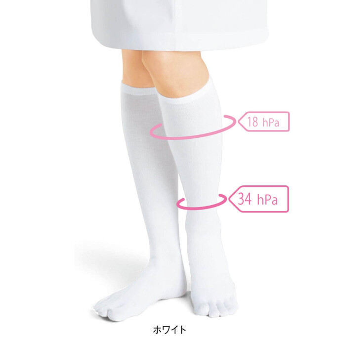 5本指着圧コットンハイソックス