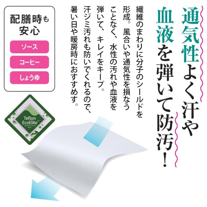 テフロン加工ムレずに超はっ水&防汚 ストレッチ肩スナップスクラブ(男女兼用)